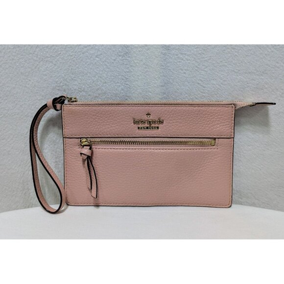 Kate Spade Jackson Street Lancey Wallet Wristlet Pebbled Leather Pink pwru5689 - Picture 1 of 12